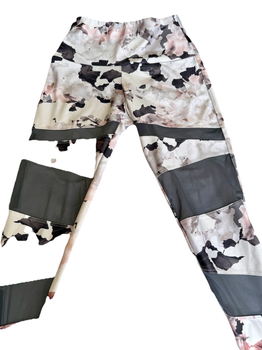 Onzie Printed Leggings with Mesh Panels in Pink, Black, Gray Size S/M Workout